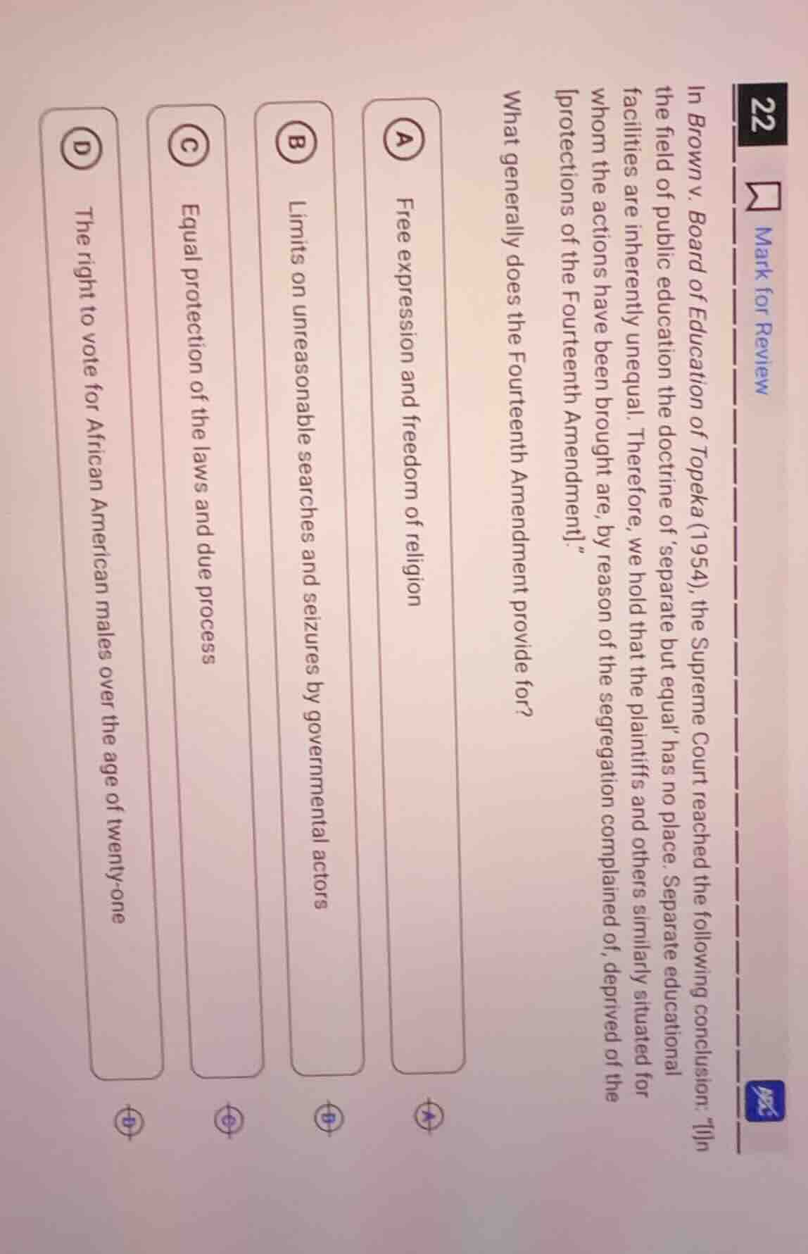 in brown v. board of education of topeka (1954), the supreme court reac…