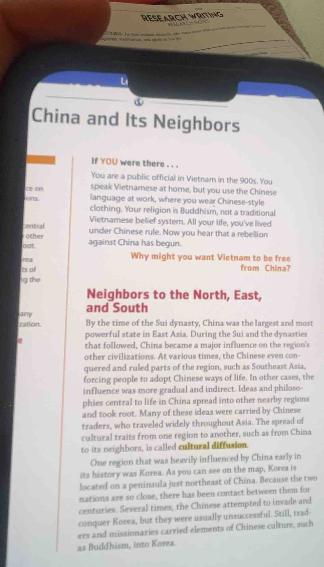 china and its neighbors if you were there... you are a public official …