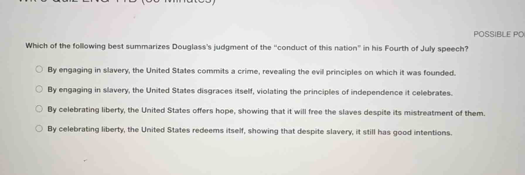 which of the following best summarizes douglasss judgment of the \condu…