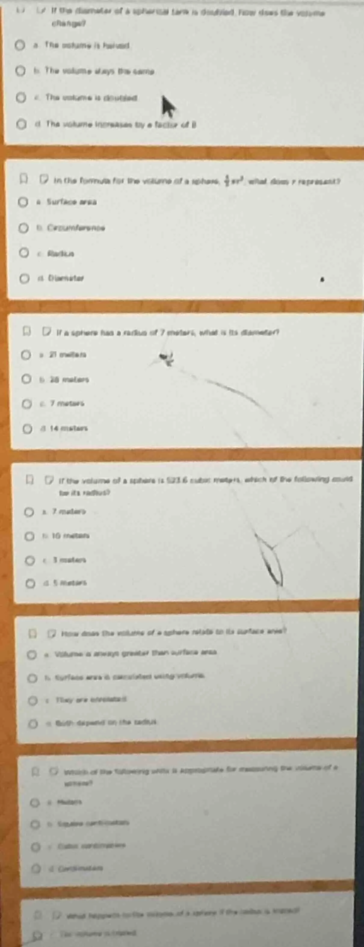1) if the diameter of a spherical tank is doubled, how does the volume …