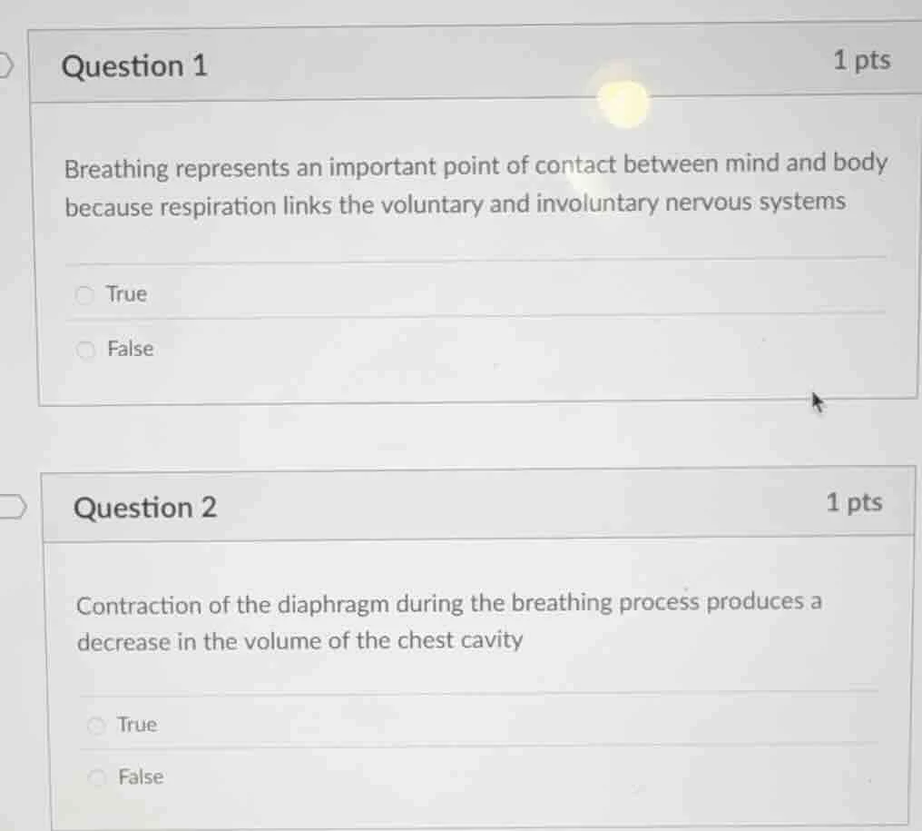 question 1 1 pts breathing represents an important point of contact bet…