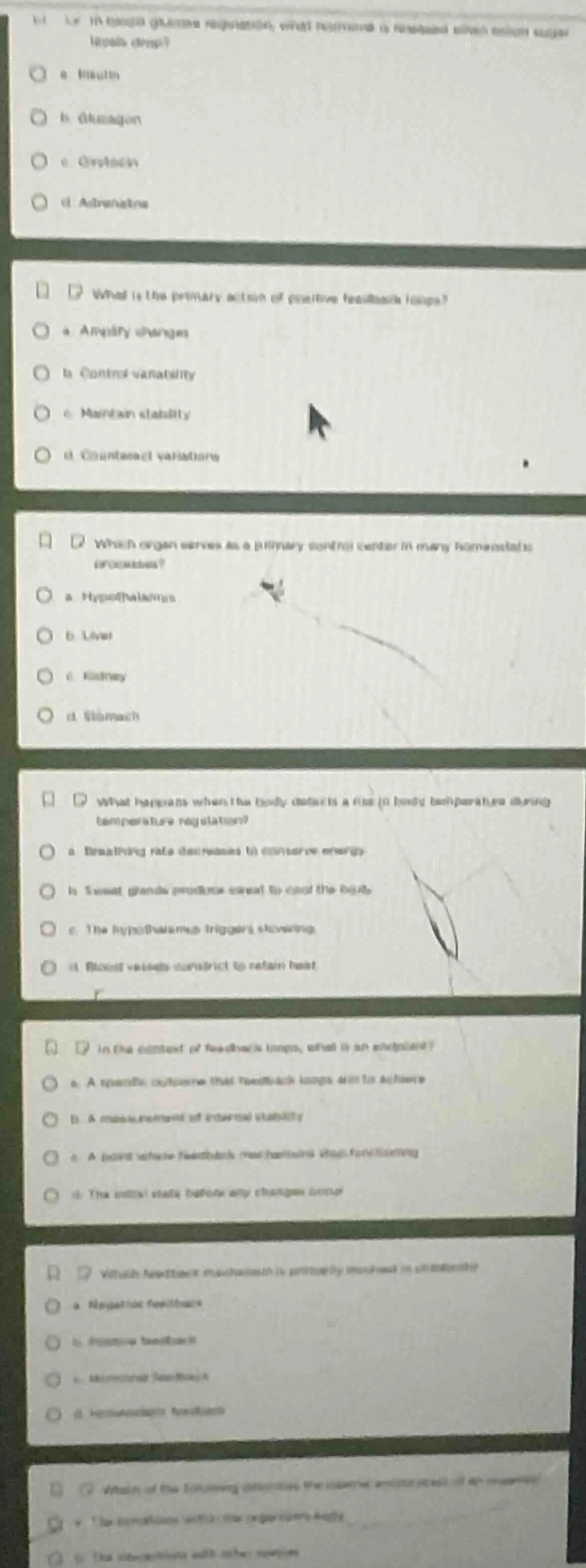 what is the primary action of positive feedback loops? a. amplify chang…