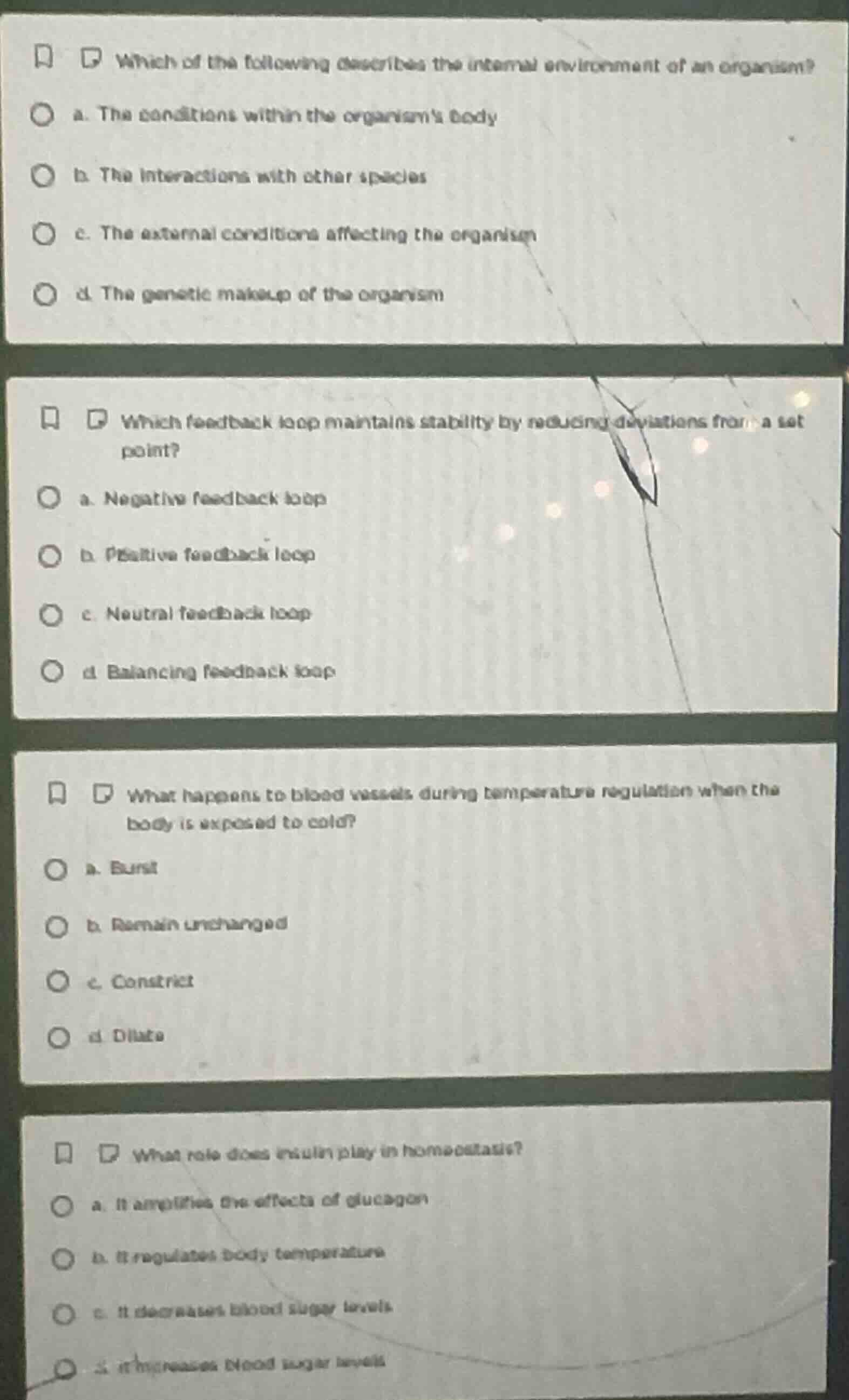 which of the following describes the internal environment of an organis…