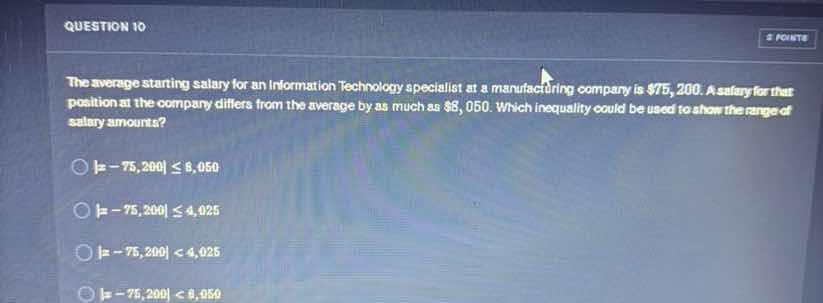 question 10 2 points the average starting salary for an information tec…