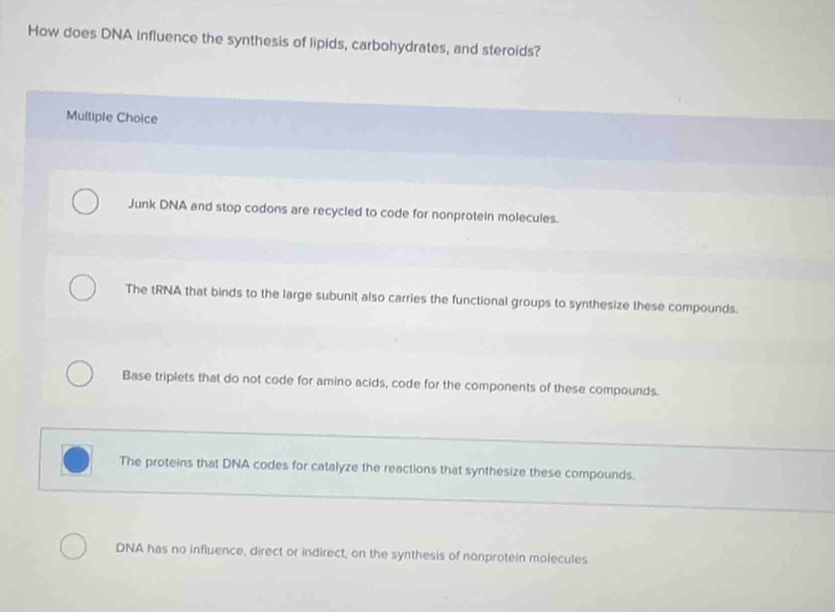 how does dna influence the synthesis of lipids, carbohydrates, and ster…