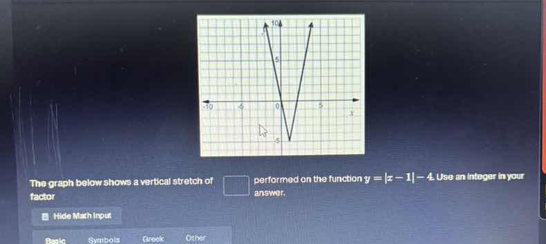 the graph below shows a vertical stretch of \\(\\square\\) factor perfo…