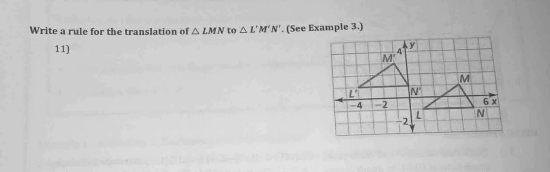 write a rule for the translation of $\\triangle lmn$ to $\\triangle lmn…