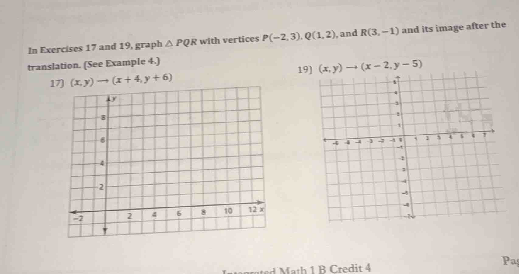 in exercises 17 and 19, graph $\\triangle pqr$ with vertices $p(-2, 3)$…