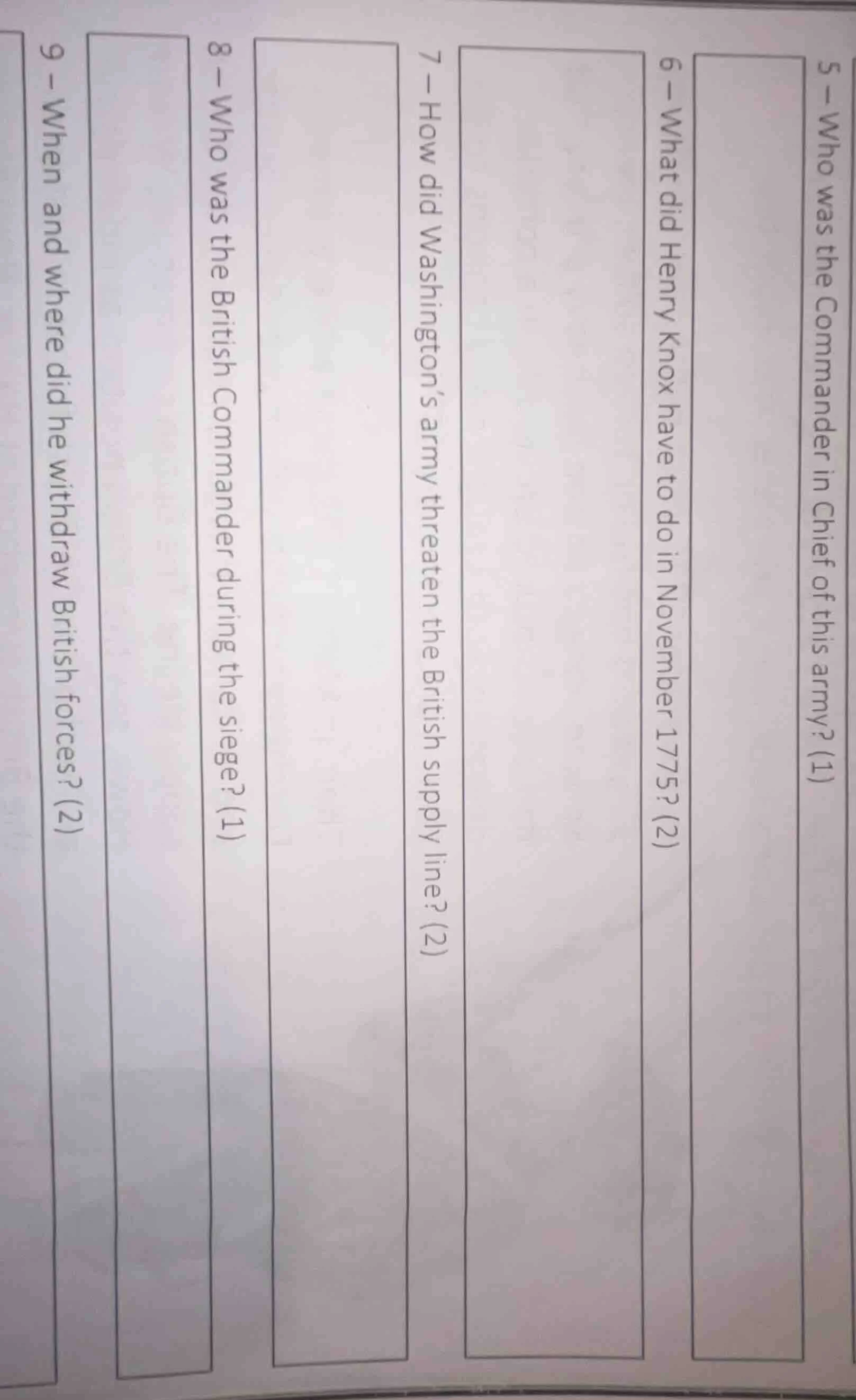 5 – who was the commander in chief of this army? (1) 6 – what did henry…