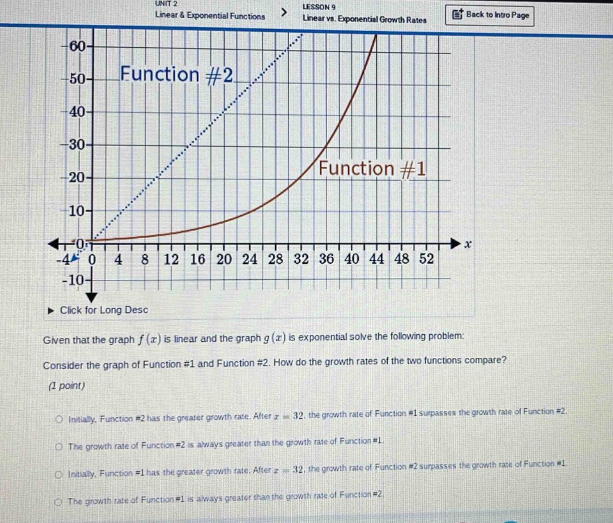 unit 2 linear & exponential functions → lesson 9 linear vs. exponential…