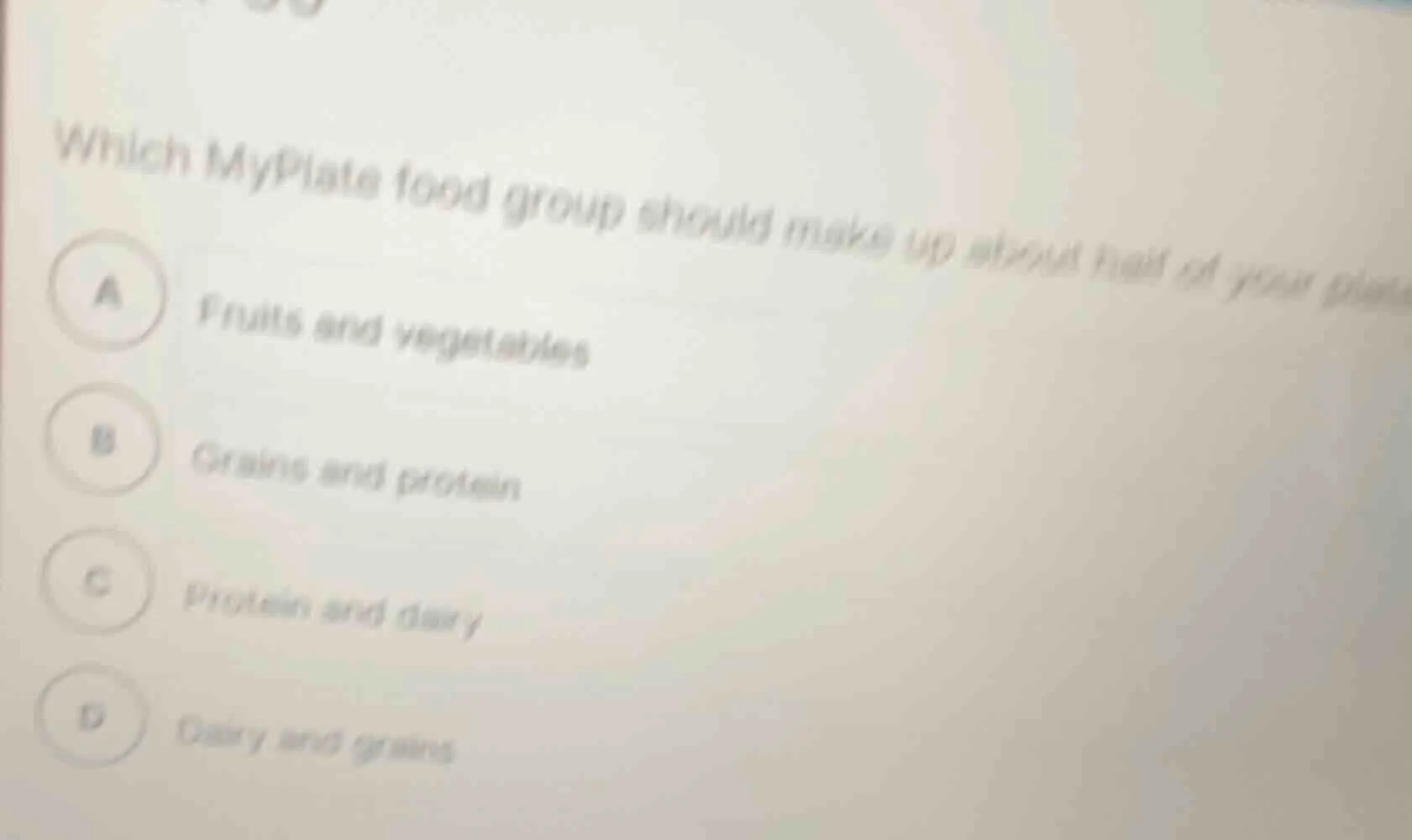 which myplate food group should make up about half of your plate a frui…