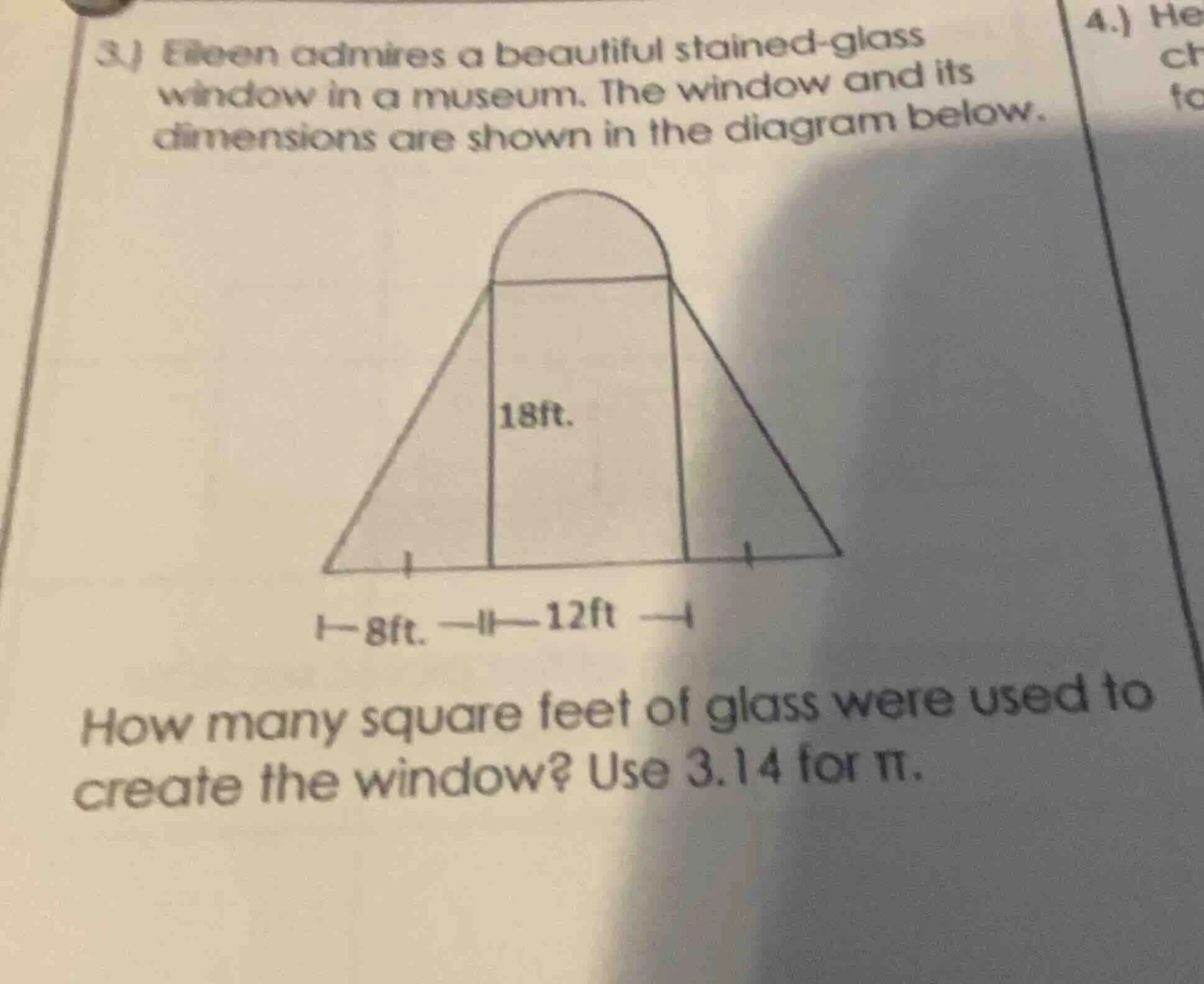 3.) eileen admires a beautiful stained - glass window in a museum. the …