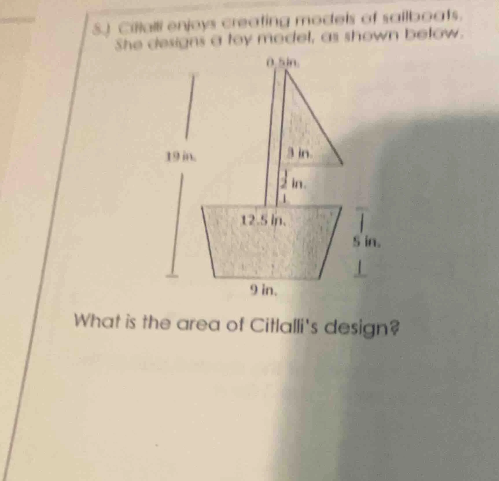 sj citlalli enjoys creating models of sailboats. she designs a toy mode…