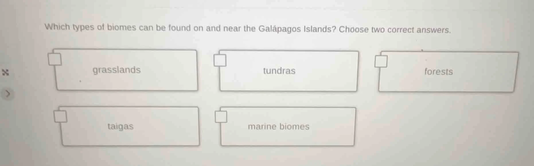 which types of biomes can be found on and near the galápagos islands? c…