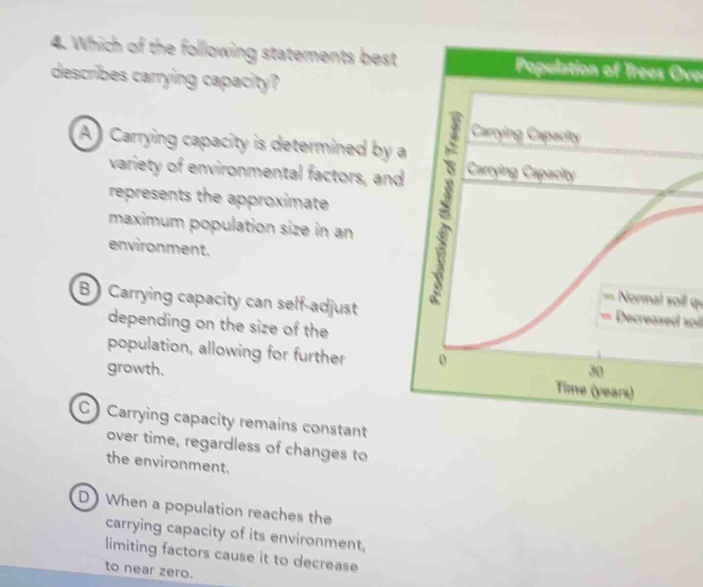 4. which of the following statements best describes carrying capacity? …