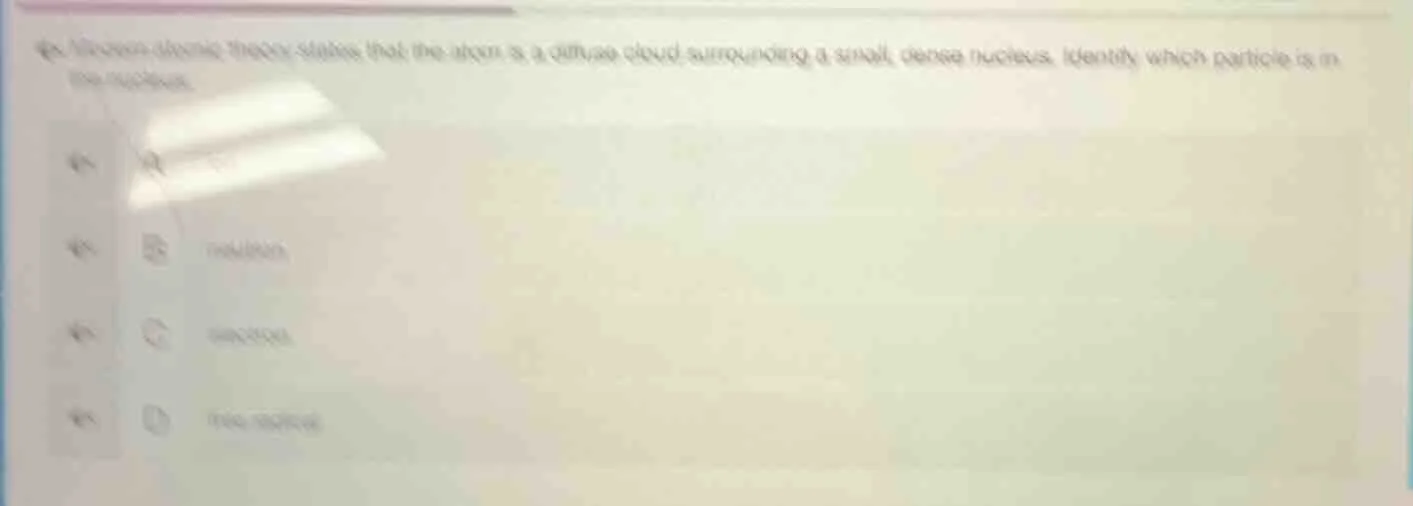 rutherfords atomic theory states that the atom is a diffuse cloud surro…