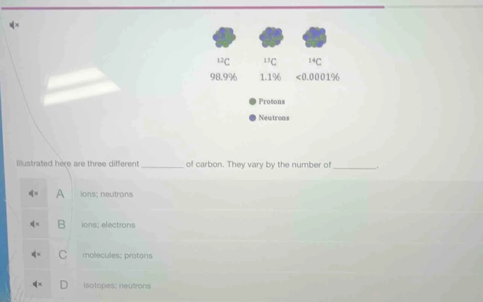 illustrated here are three different ______ of carbon. they vary by the…