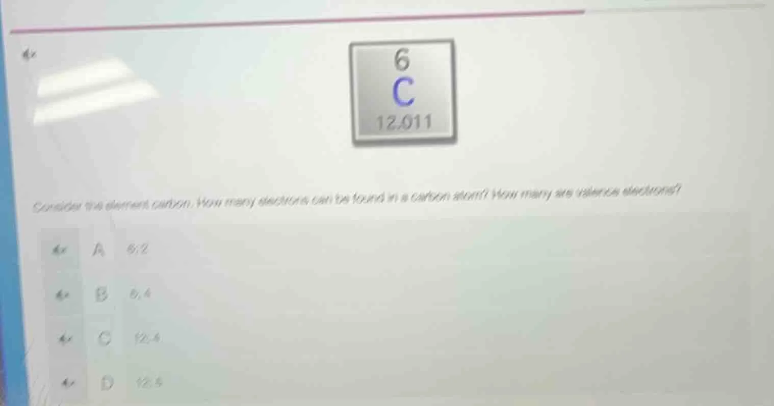 consider the element carbon. how many electrons can be found in a carbo…