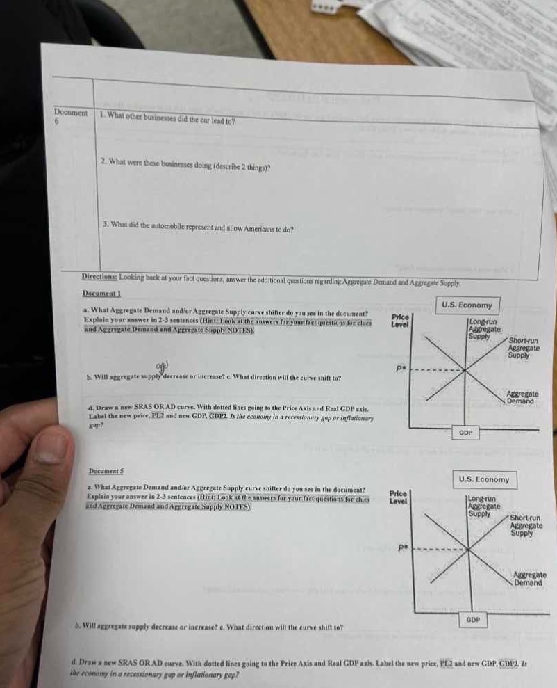 document 6 1. what other businesses did the car lead to? 2. what were t…