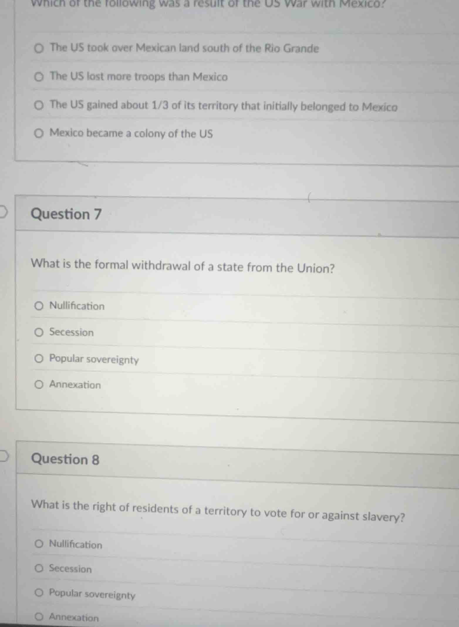 which of the following was a result of the us war with mexico? the us t…