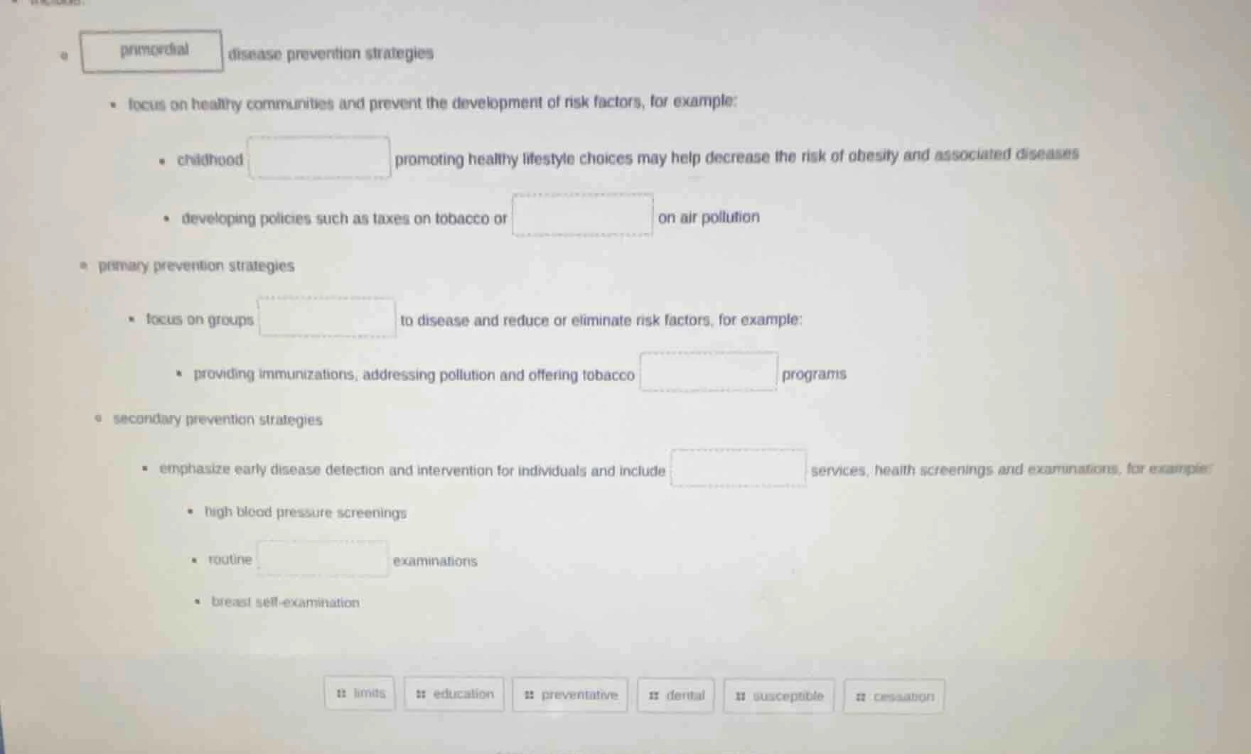 primordial disease prevention strategies - focus on healthy communities…