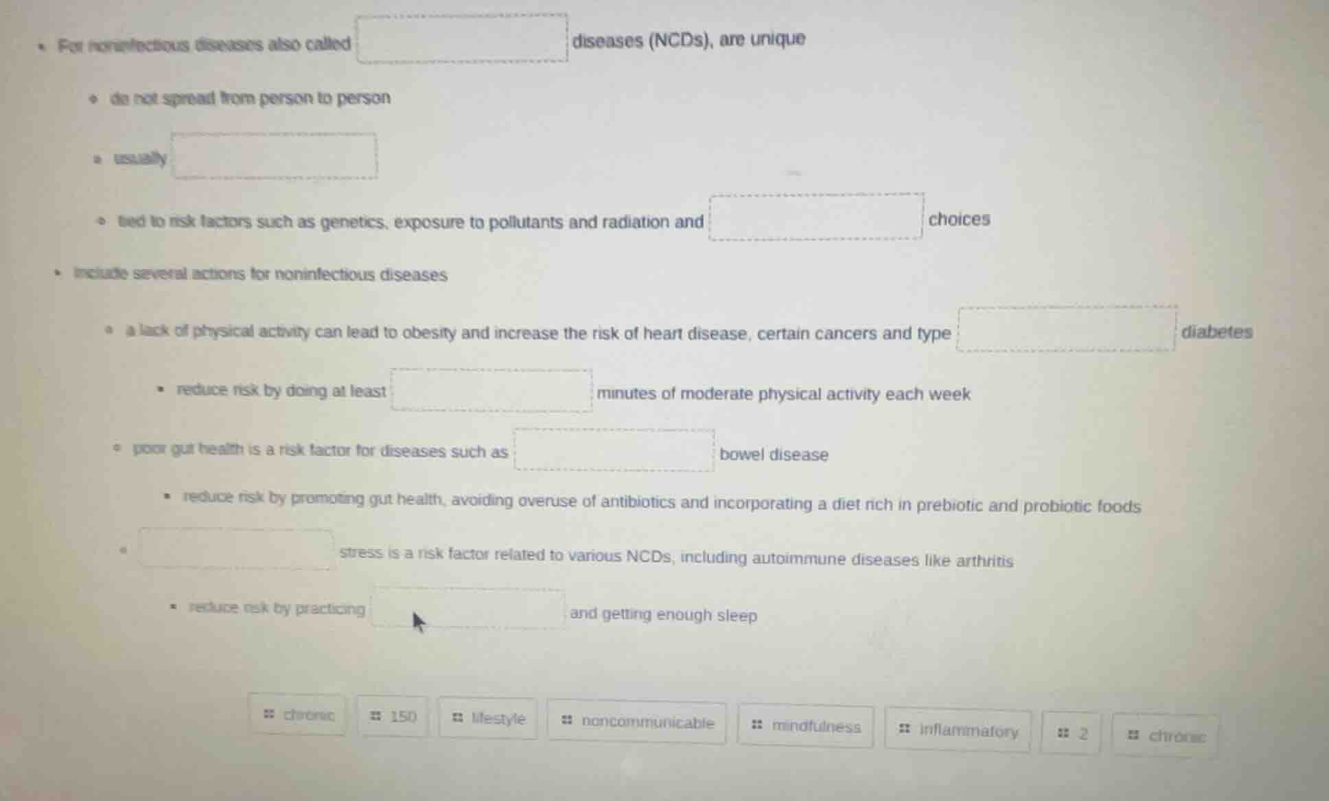 • for noninfectious diseases also called diseases (ncds), are unique - …