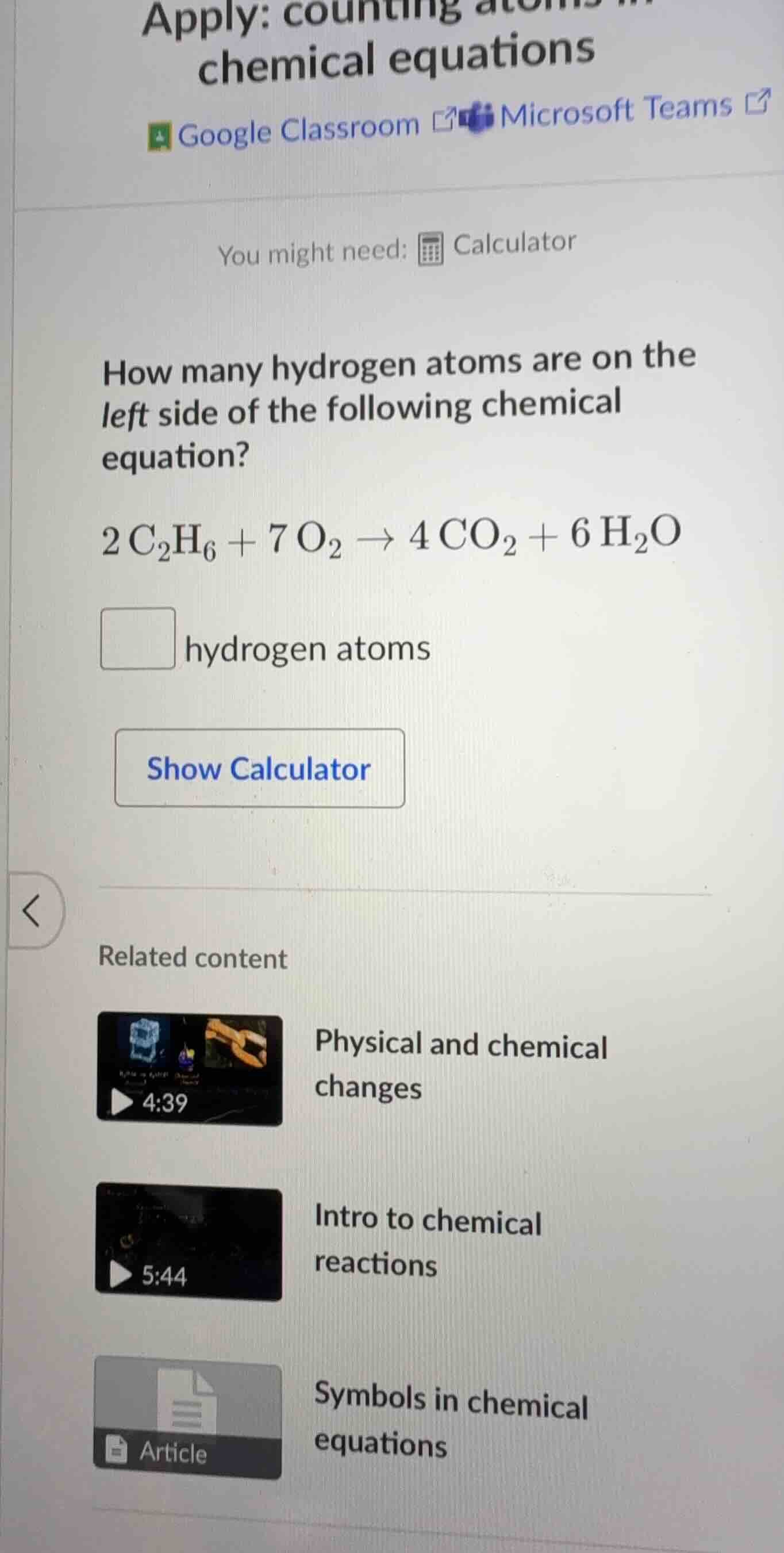 apply: counting atoms in chemical equations you might need: calculator …