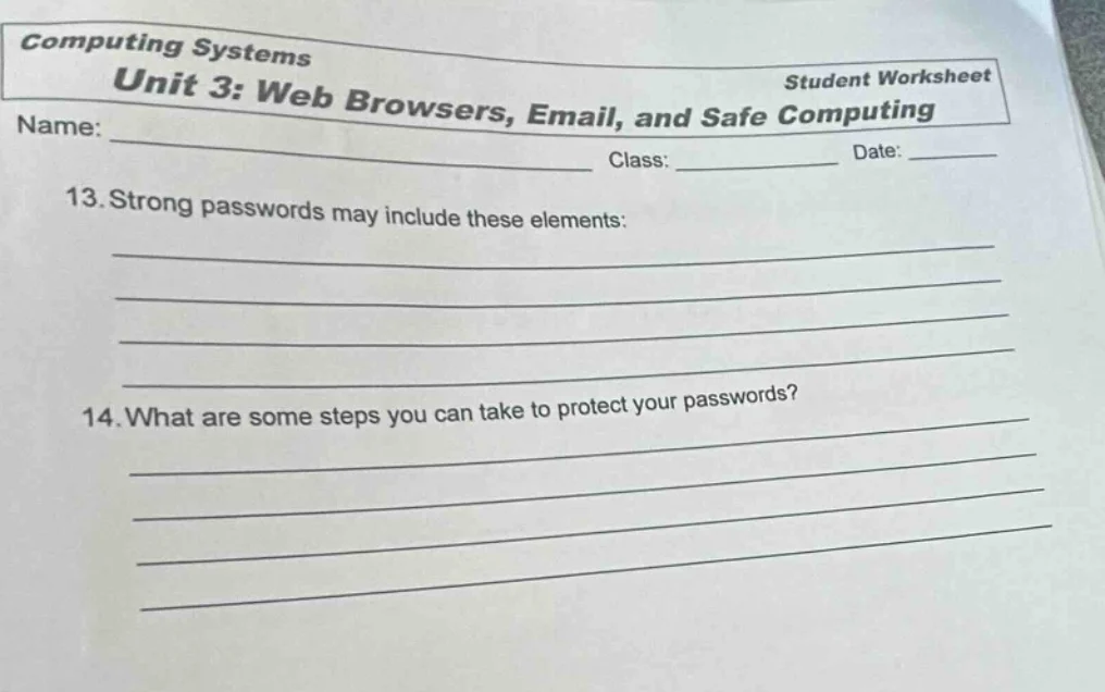 computing systems unit 3: web browsers, email, and safe computing stude…