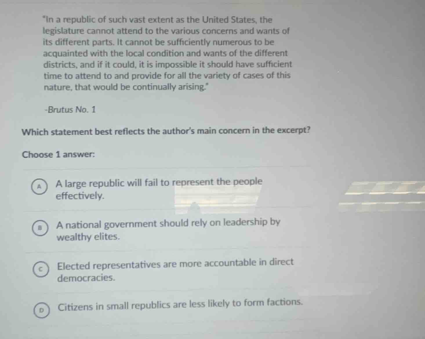 *in a republic of such vast extent as the united states, the legislatur…