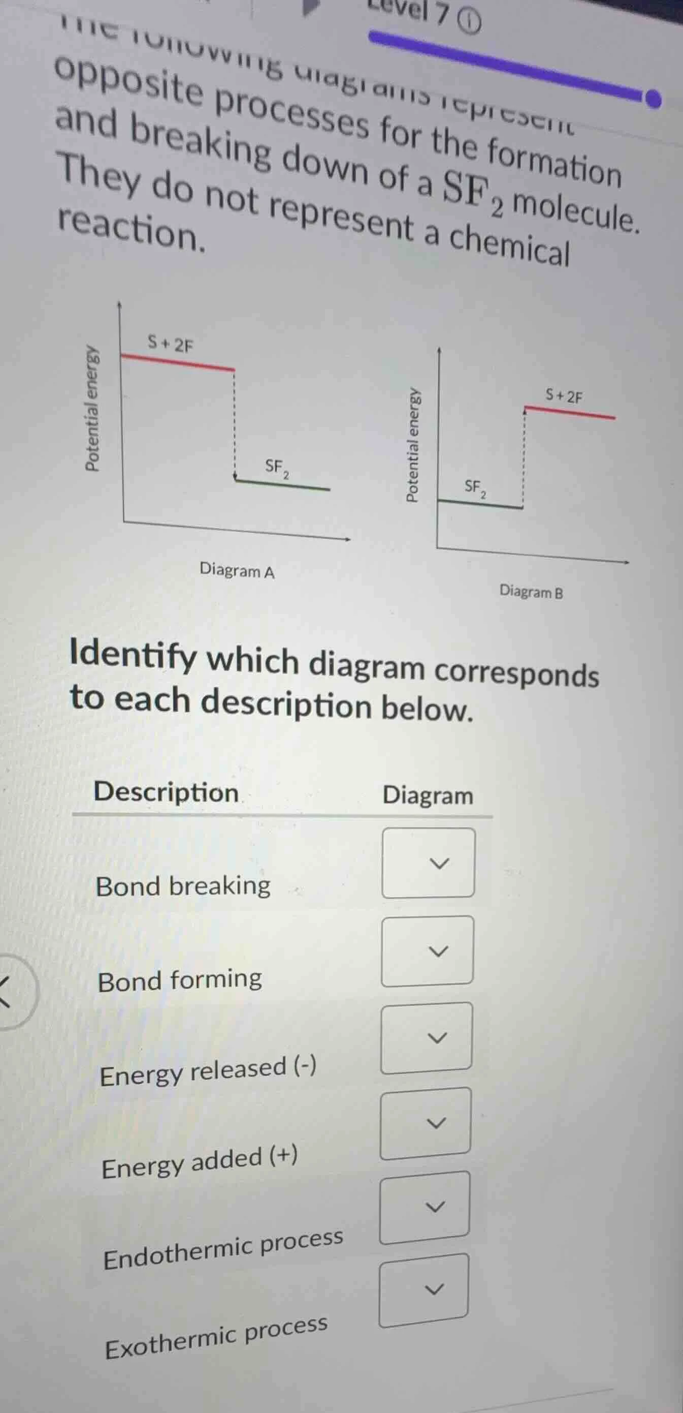 the following diagrams represent opposite processes for the formation a…