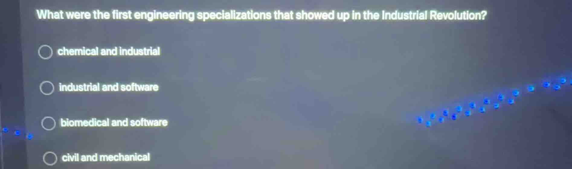what were the first engineering specializations that showed up in the i…