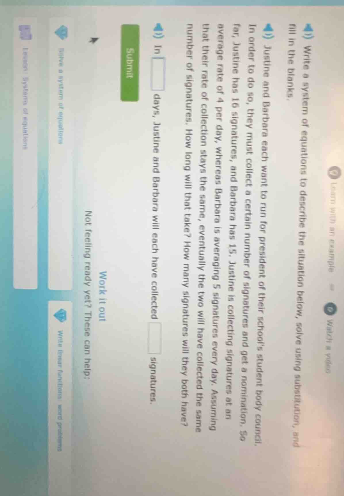 justine and barbara each want to run for president of their school’s st…