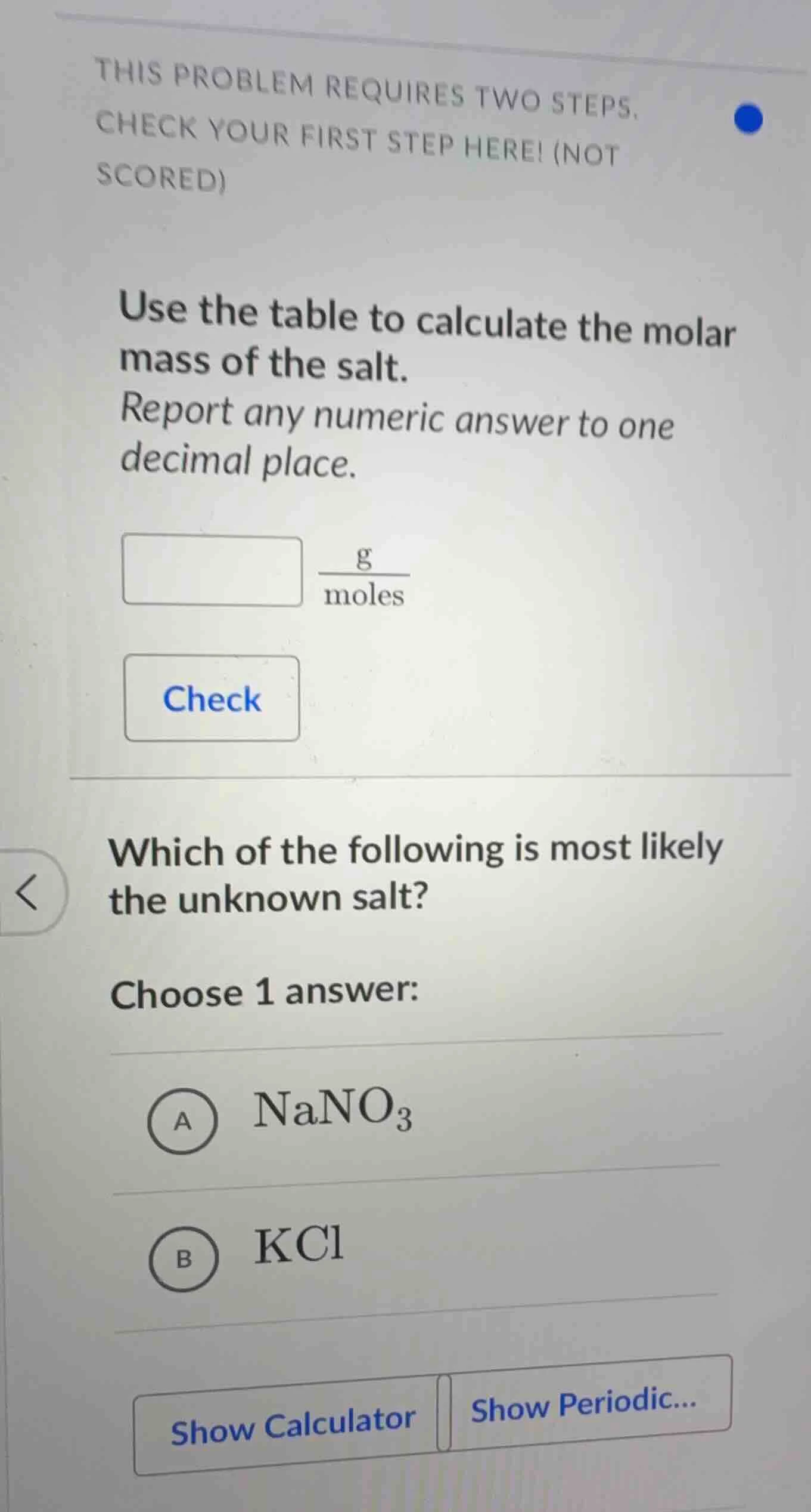 this problem requires two steps, check your first step here! (not score…