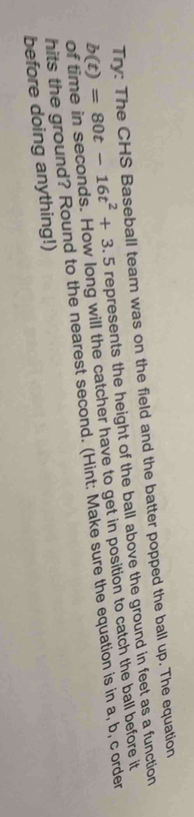 try: the chs baseball team was on the field and the batter popped the b…