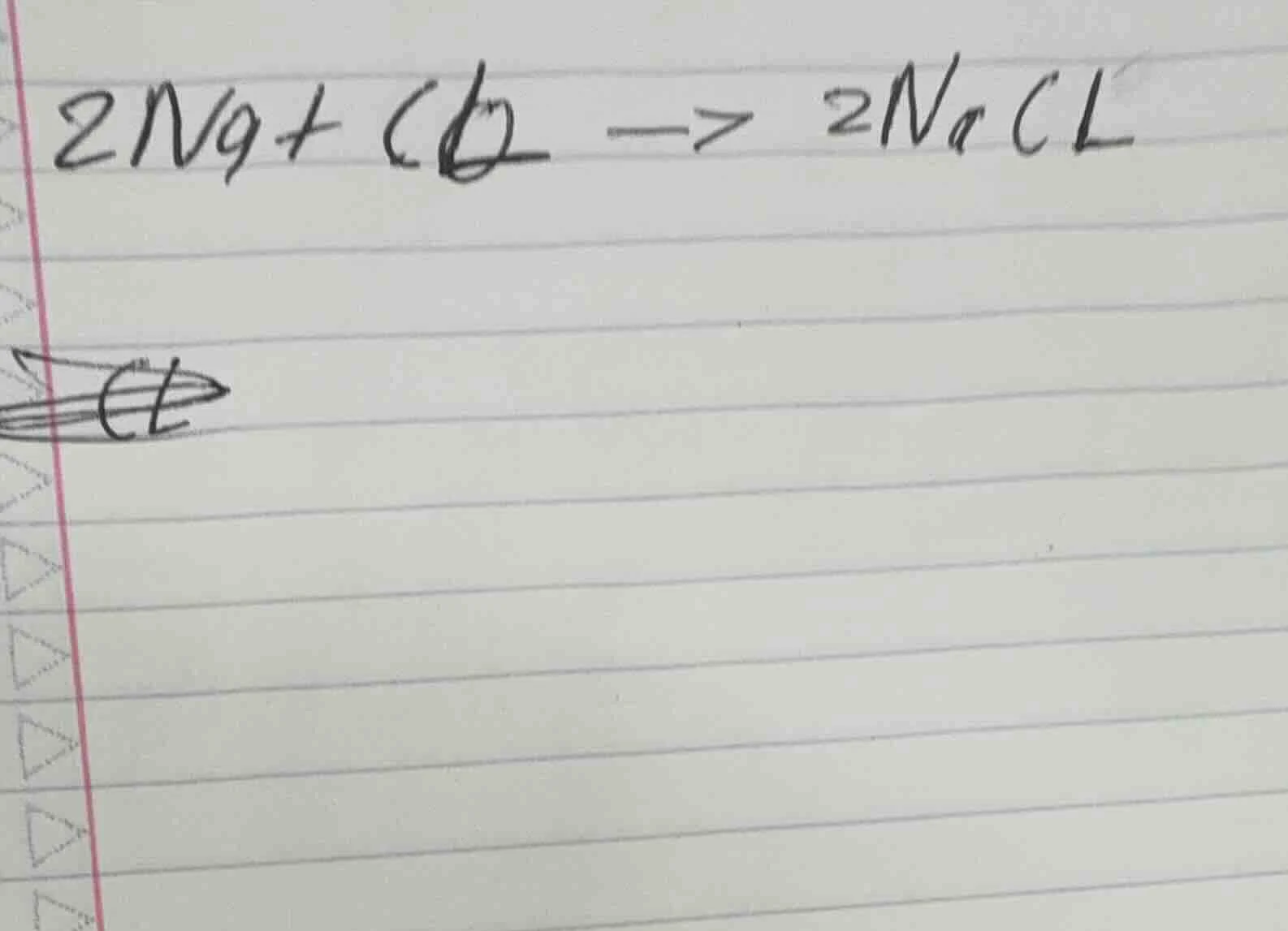 2ng + cl₂ -> 2nacl