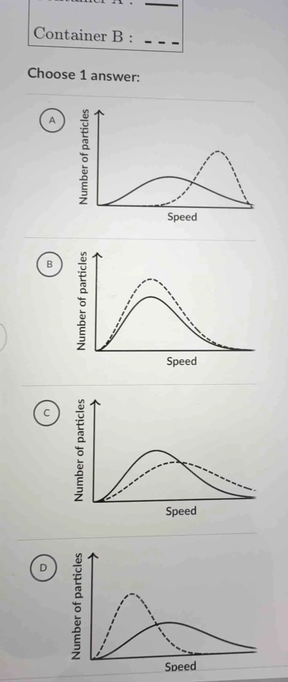 container b : choose 1 answer: