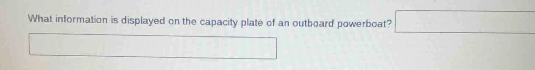 what information is displayed on the capacity plate of an outboard powe…