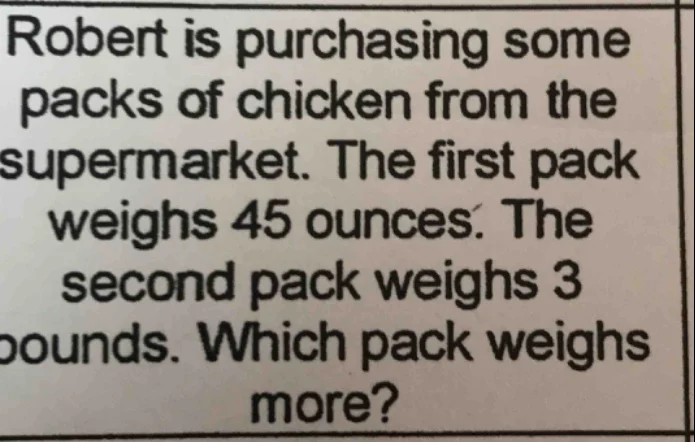 robert is purchasing some packs of chicken from the supermarket. the fi…