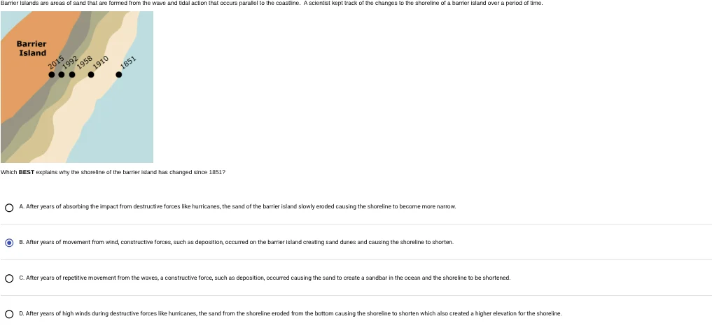 barrier islands are areas of sand that are formed from the wave and tid…