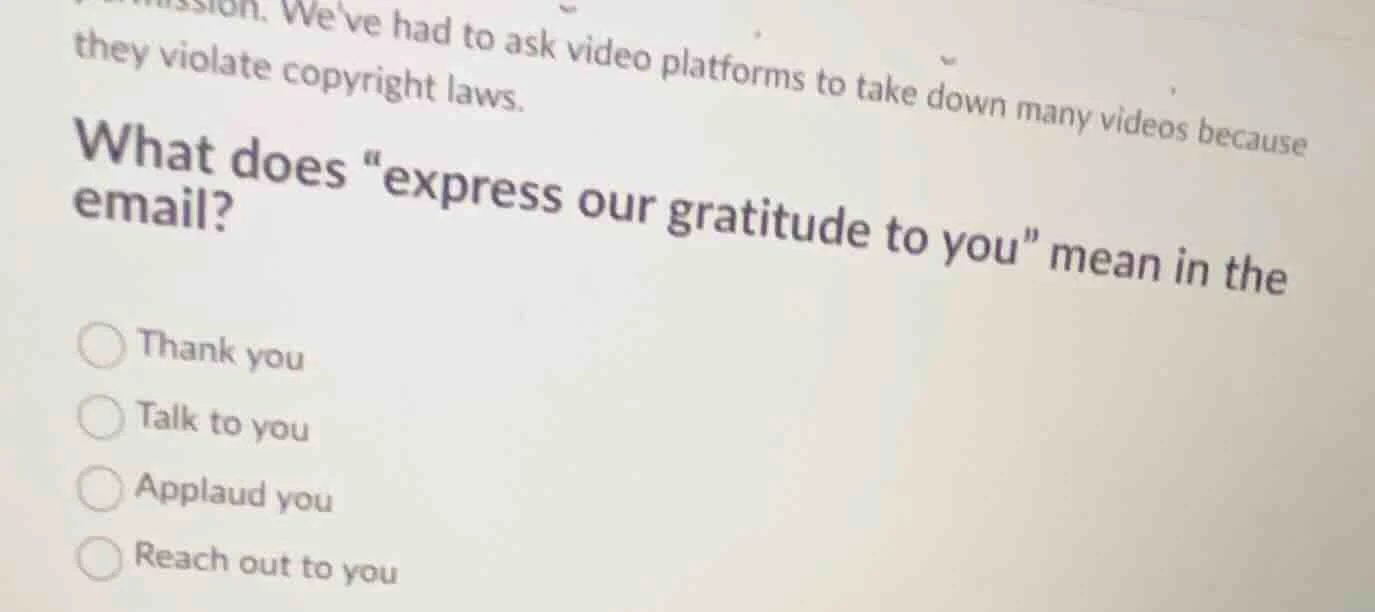 weve had to ask video platforms to take down many videos because they v…