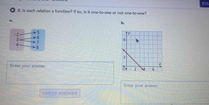 3. is each relation a function? if so, is it one - to - one or not one …