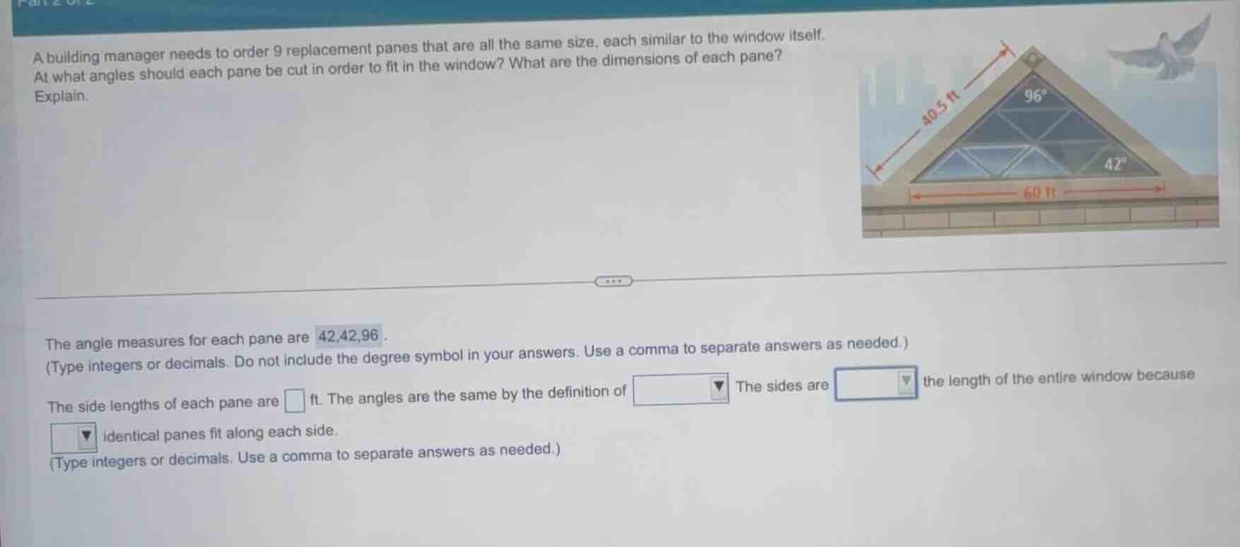 a building manager needs to order 9 replacement panes that are all the …