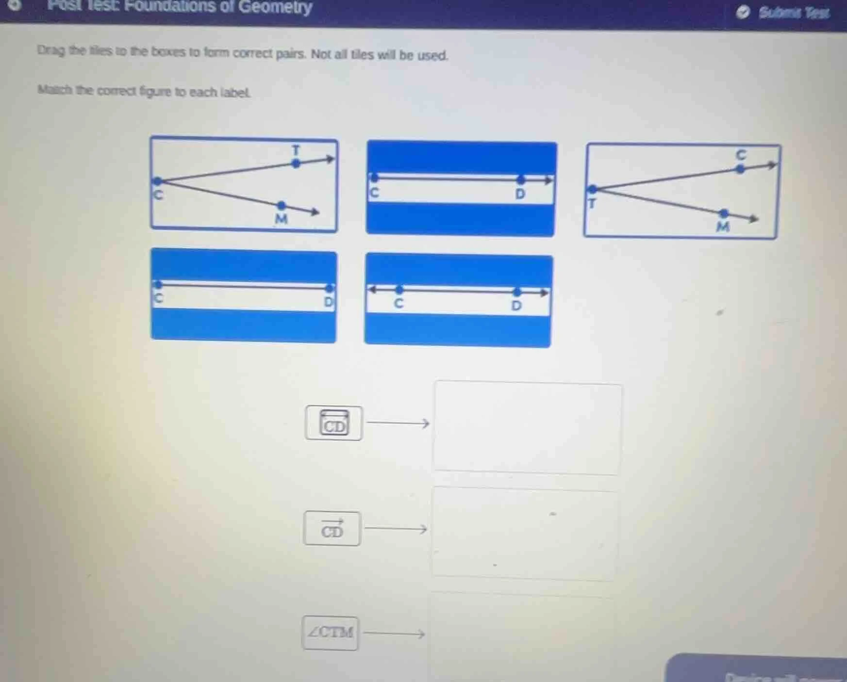 post test: foundations of geometry drag the tiles to the boxes to form …