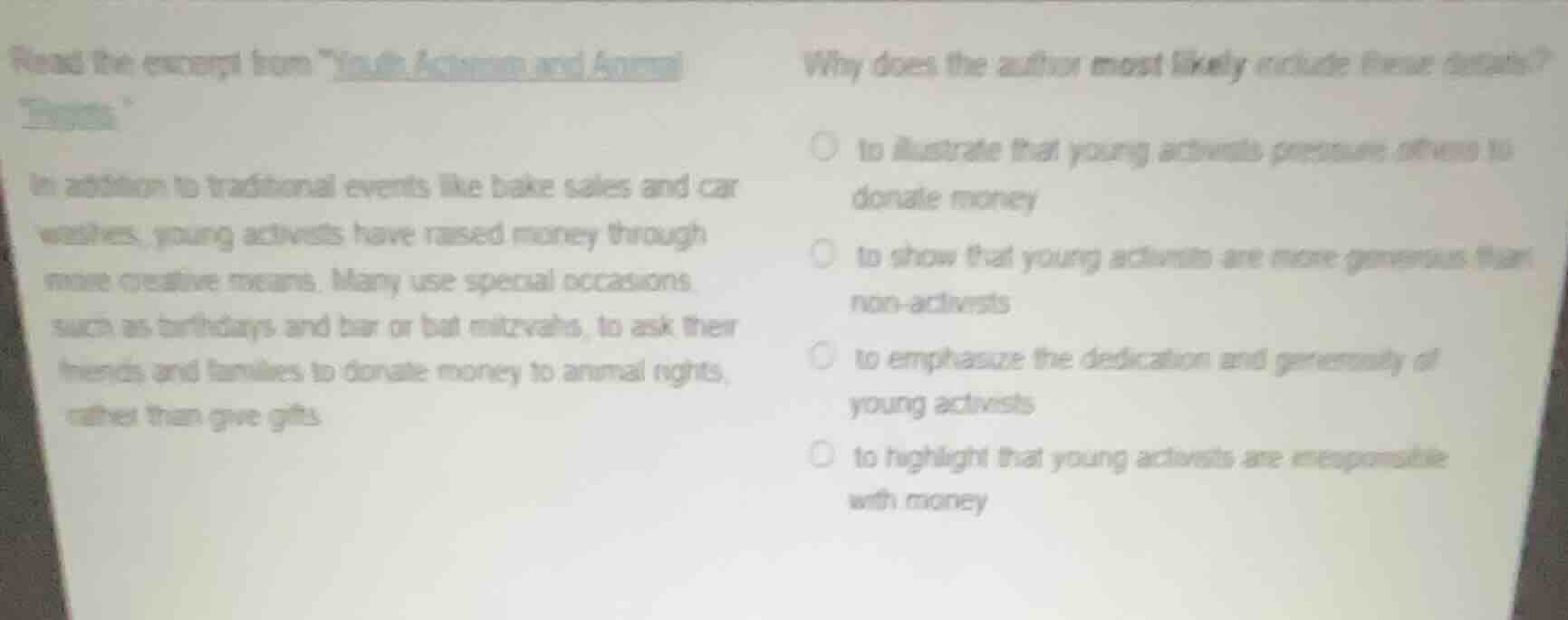 read the excerpt from \youth activism and animal rights\ in addition to…