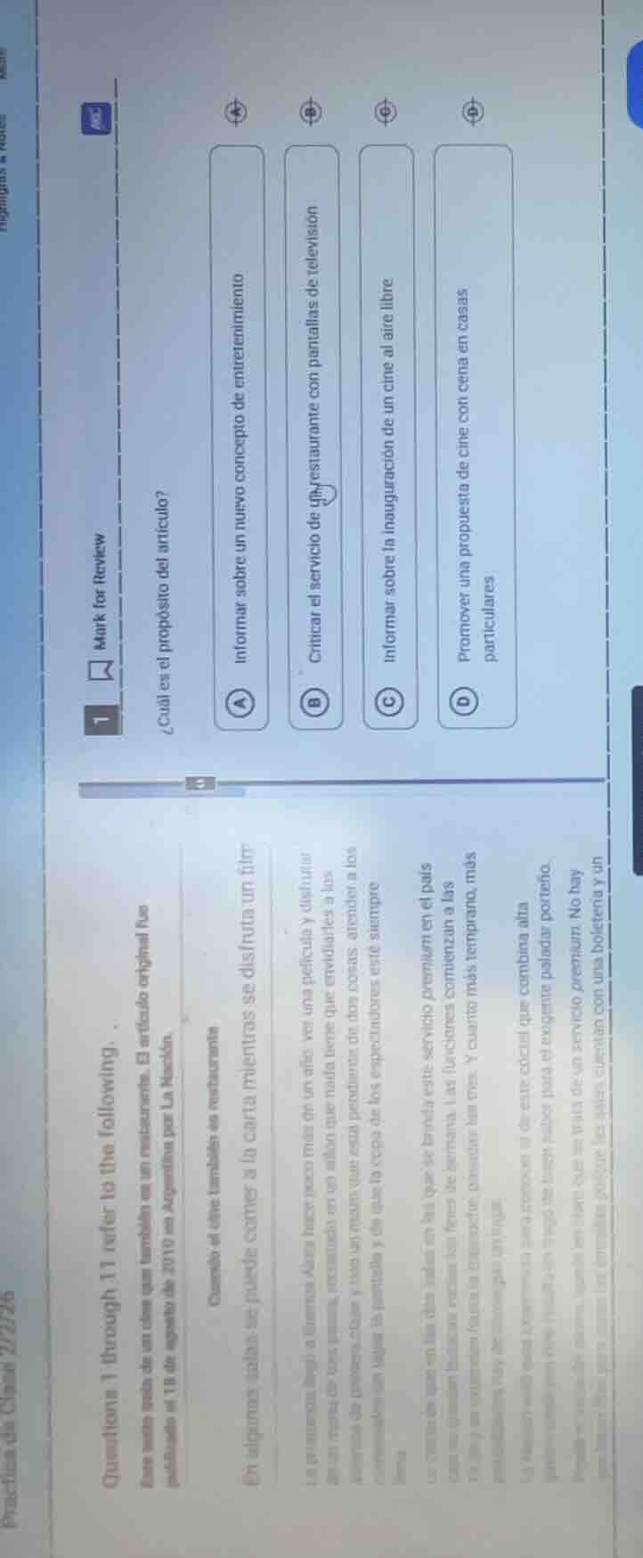 questions 1 through 11 refer to the following. este texto trata de un c…