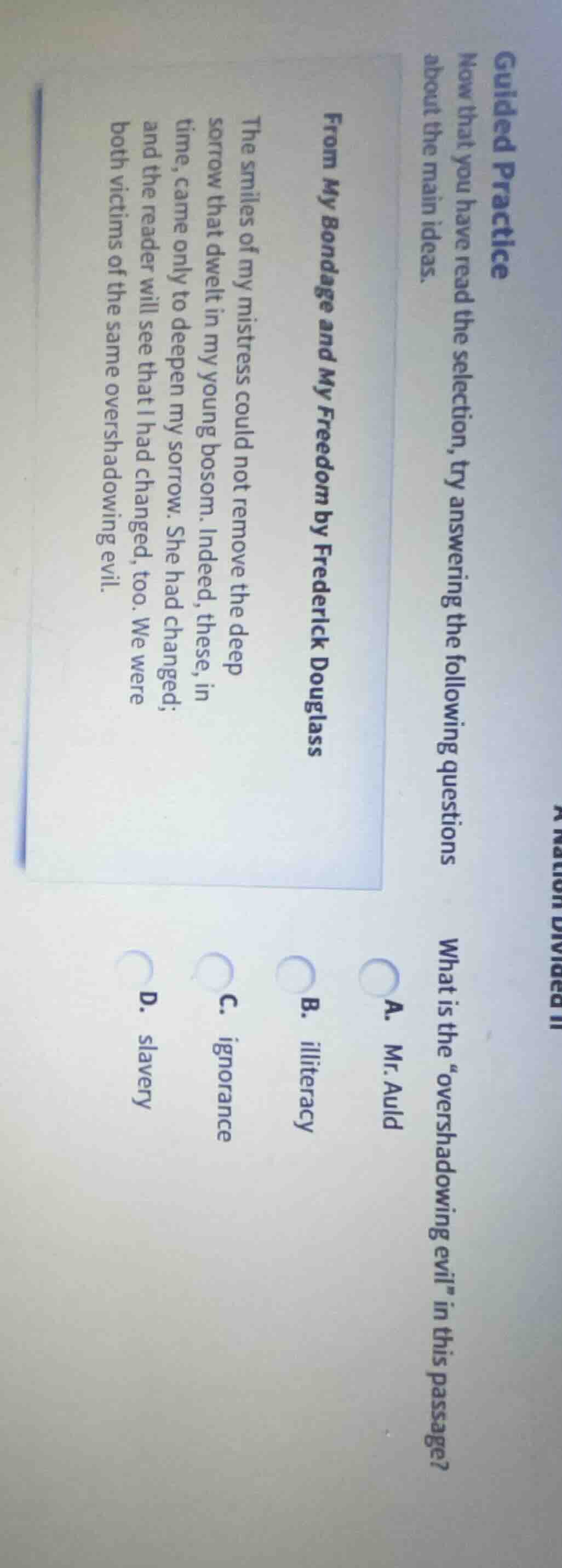 guided practice now that you have read the selection, try answering the…