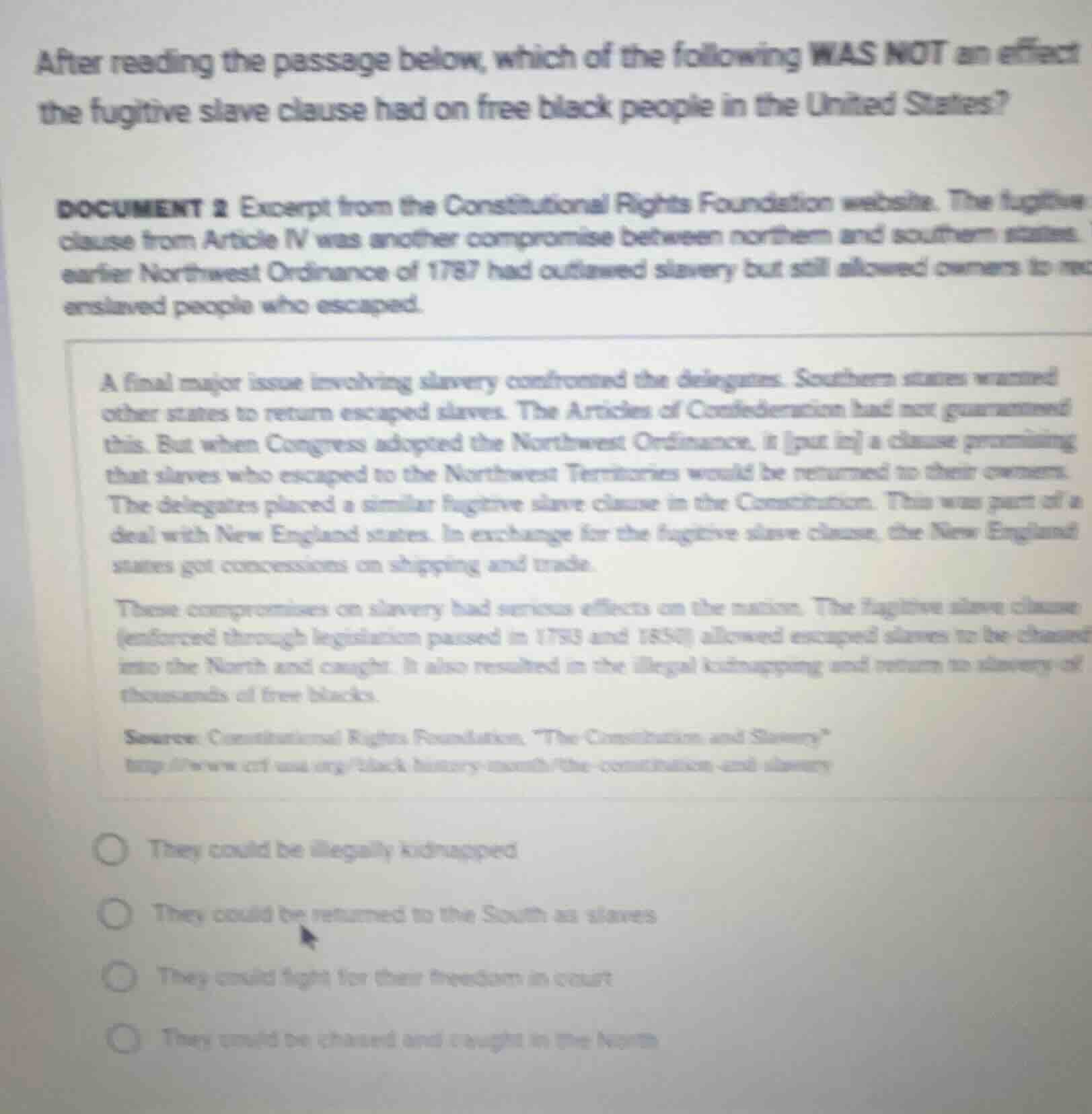 after reading the passage below, which of the following was not an effe…