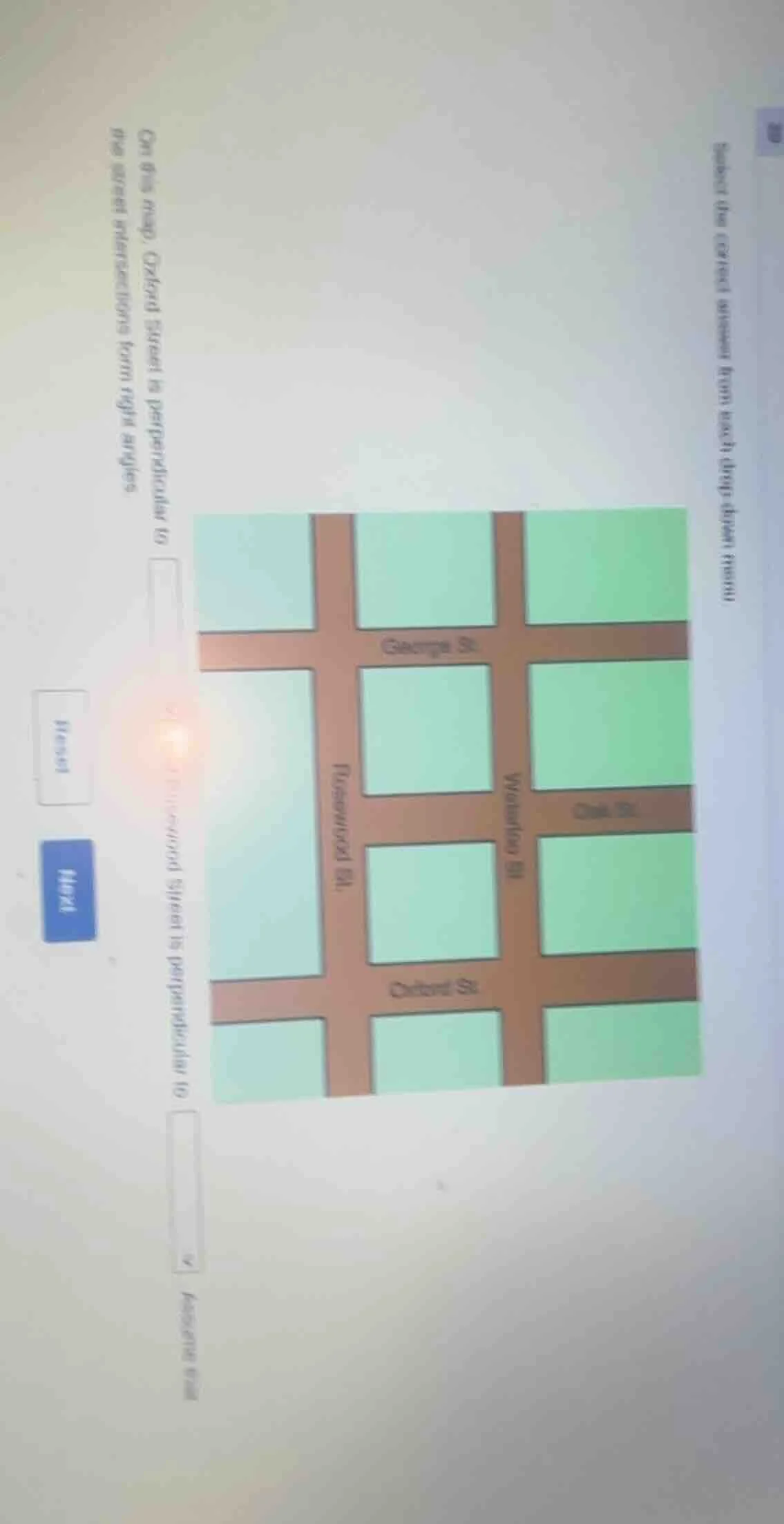 on this map, oxford street is perpendicular to the street intersections…
