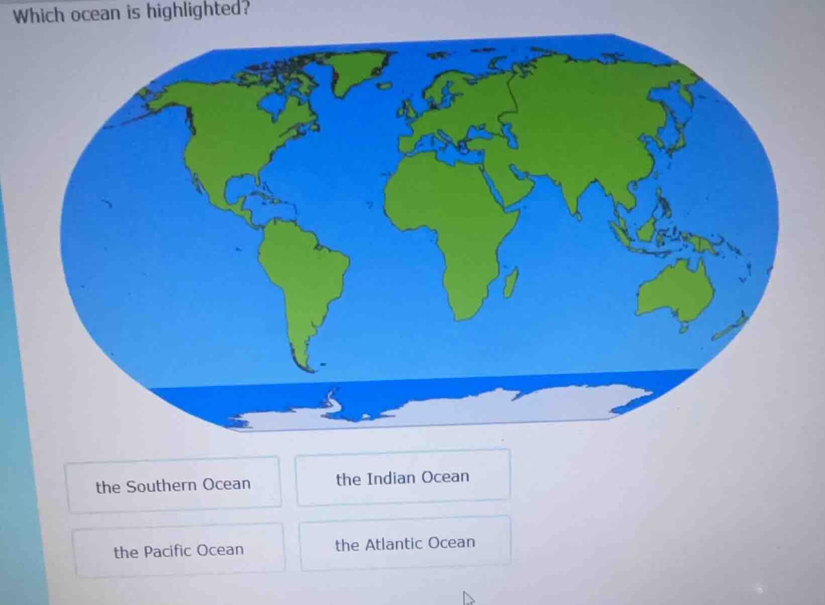 which ocean is highlighted? world map image the southern ocean the indi…