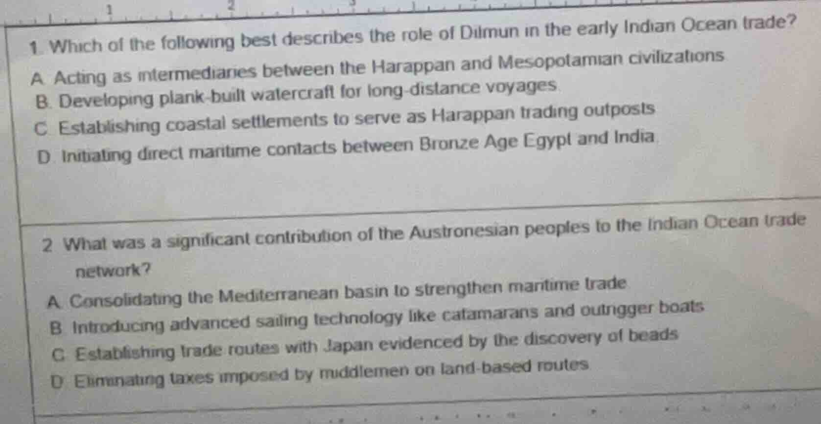 1 which of the following best describes the role of dilmun in the early…
